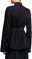 Thumbnail for your product : Palmer Harding Escen Fitted-Waist Embroidered Check Top