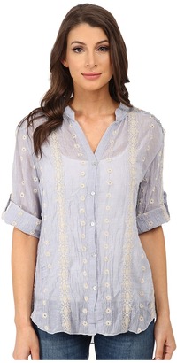 True Grit Dylan by Roll Sleeve Embroidered Shirt