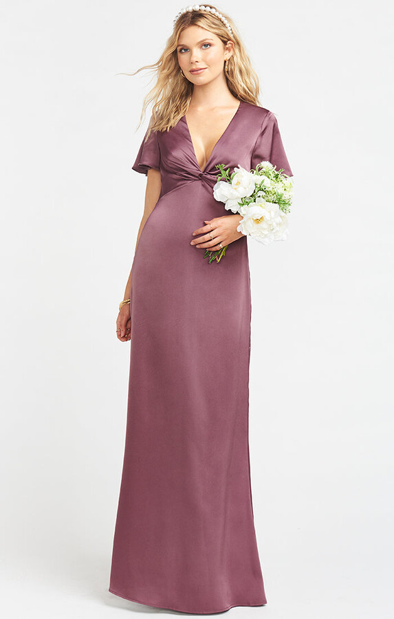plum colored evening gowns