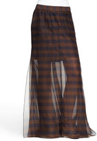 Thumbnail for your product : Brunello Cucinelli Sheer Mixed-Stripe Maxi Skirt