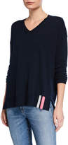 Thumbnail for your product : LISA TODD Patch Perfect V-Neck Cotton/Cashmere Sweater w/ Sequin Elbow Patches