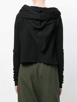 Rick Owens draped open-front hoodie