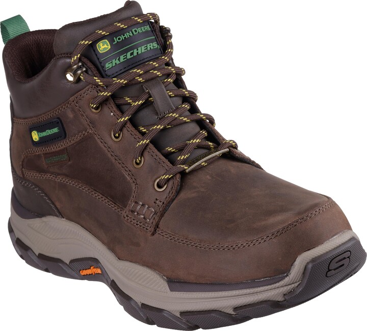 Skechers Men's John Deere: Respected-Landin Waterproof Mid Top Leather Lace Up Boots