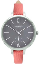 Thumbnail for your product : Hurtig Lane Amalfi Petite Vegan Leather Watch Silver, Grey & Coral
