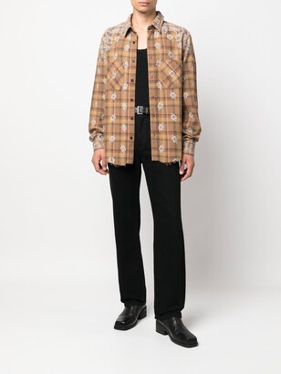Tシャツ・カットソー AMIRI Amiri Bleach Patch Flannel Bandana Shirt Amiri Men's Bleach Bandana Patch T-Shirt | Neiman Marcus