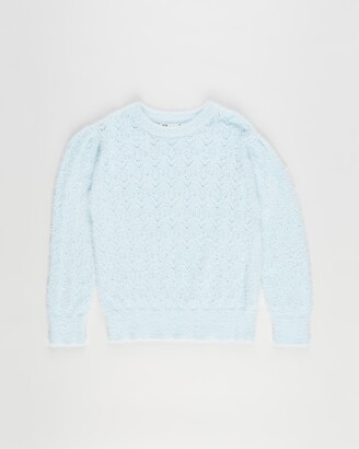 Cotton On Girl's Blue Jumpers - Addie Pointelle Jumper - Kids-Teens - Size 5 YRS at The Iconic