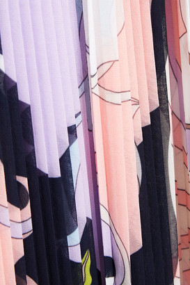 Emilio Pucci Printed Plisse-crepe De Chine Midi Skirt