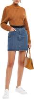 Thumbnail for your product : VVB Suede-trimmed Denim Mini Skirt