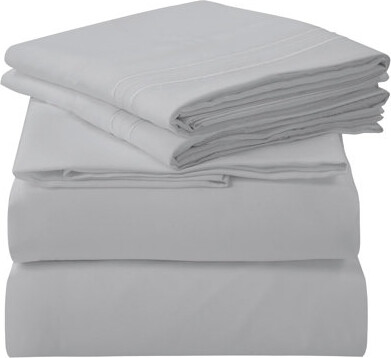 Royale Linens 4 Piece Sheets Set - Soft Brushed 1800 Microfiber Bedding - 1 Fitted and 1 Flat Sheet, 2 Pillow cases - Wrinkle Free & Fade Resistant -