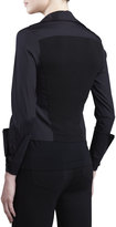 Thumbnail for your product : Donna Karan Taffeta Jersey-Back Blouse, Black