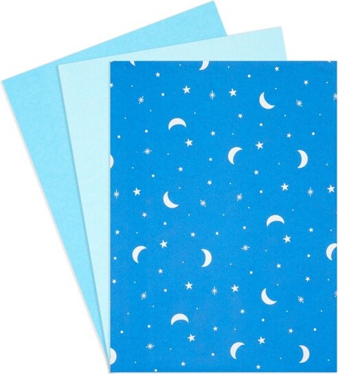Blue Sparkle Wrapping Paper Sheets