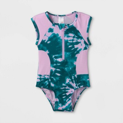 Toddler Girls' Zip-Front One Piece Swimsuit - Cat & Jack™ Lavender