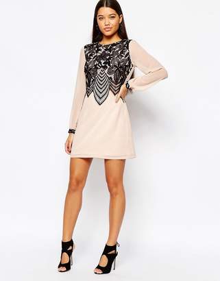 Lipsy Swing Dress With Lace Front Detail