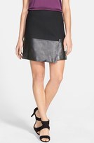 Thumbnail for your product : Halogen Leather Mix Faux Wrap Skirt (Regular & Petite)