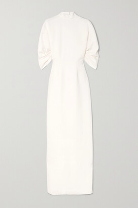 cap sleeve floor length dress