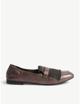Brunello Cucinelli Glitter leather loafers