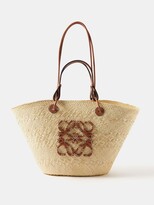 Thumbnail for your product : Loewe Anagram-logo Leather-trim Woven Basket Bag