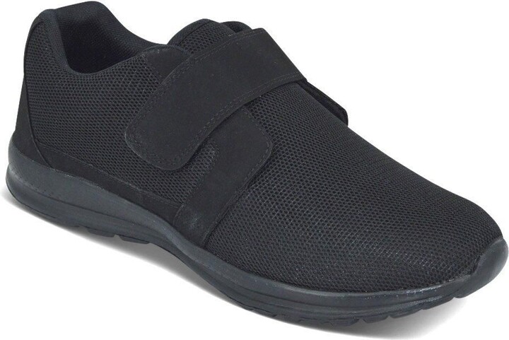 Extra Wide Chums Wide Fit Trainers Leather Touch Fasten Shoe Extra