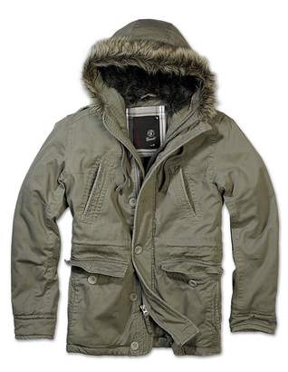 Brandit Men's Vintage Explorer Jacket Short Military Parka Warm Winter Army Coat