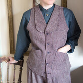 Thumbnail for your product : LaneFortyfive - Sven Women's Waistcoat - Maroon Herringbone Tweed