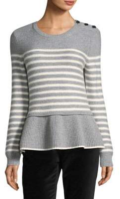 Kate Spade Broome Street Stripe Peplum Sweater