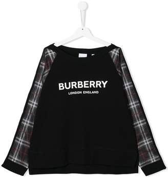 Burberry Kids TEEN check-panelled sweatshirt