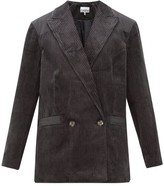 Thumbnail for your product : Ganni Double-breasted Cotton-corduroy Blazer - Dark Grey
