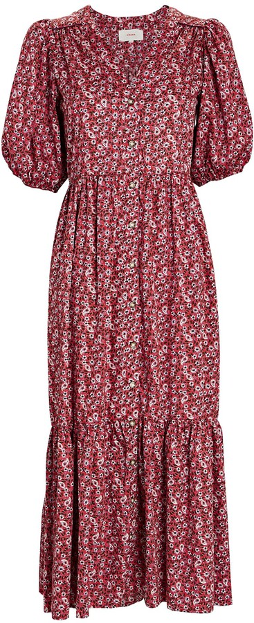 XiRENA Lennox Floral Puff Sleeve Midi Dress - ShopStyle