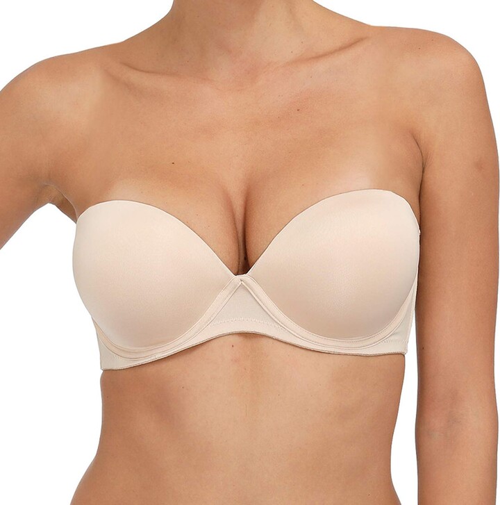 Vogue's Secret Women's Strapless Convertible Push Up Bra Padded Clear Backless Bras for Women