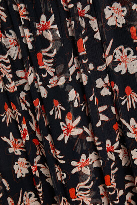 Jason Wu Shirred floral-print silk-crepon midi dress
