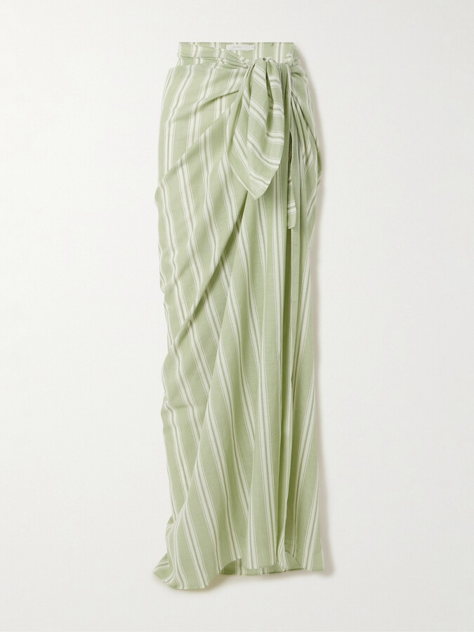 Faithfull - Lomas Striped Cotton Pareo - Green