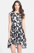 Thumbnail for your product : Marina Soutache Embellished Lace Fit & Flare Dress