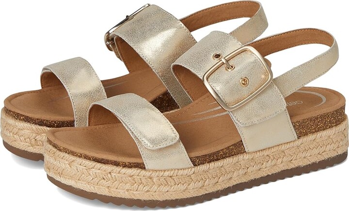 Aetrex Vania Platform Sandal Women's Sandals Champagne : EU 42 (US Women's 10.5-11) M (B) Leather