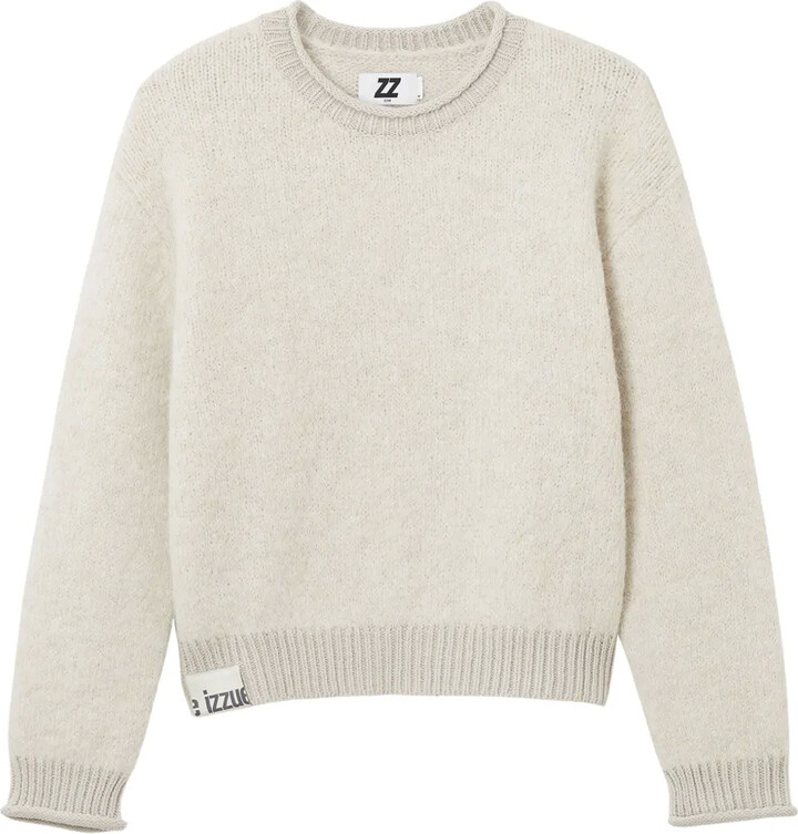 Ribbed-Cuff Crew-Neck Sweater