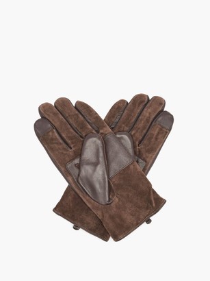 Dents Leather And Suede Touchscreen Gloves - Brown