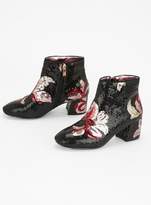 Thumbnail for your product : Evans WIDE FIT Black Sequin Block Heel Boots