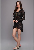 Thumbnail for your product : Becca by Rebecca Virtue Just a Peak Front Zipper Hoodie Cover-Up