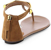 Thumbnail for your product : Gucci Coraline Suede Bamboo Thong Sandals