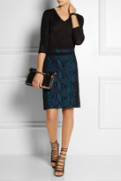 Thumbnail for your product : Diane von Furstenberg Paulina python-jacquard skirt