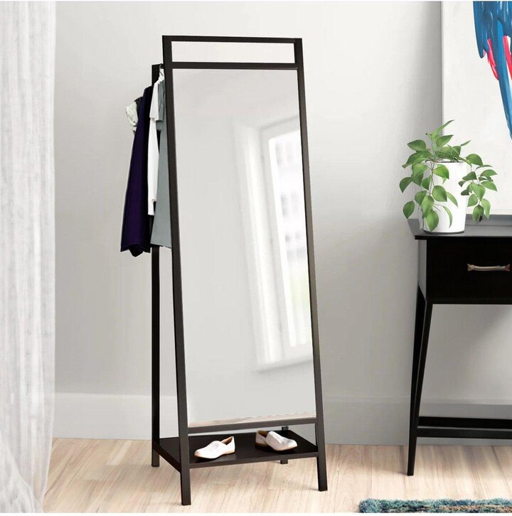 Living and Home Metal Floor Mirror with Coat Rack ShopStyle
