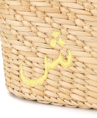 Poolside embroidered woven tote bag