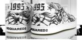 Thumbnail for your product : DSQUARED2 Black & White Tattoo Printed Leather Men's Sneakers
