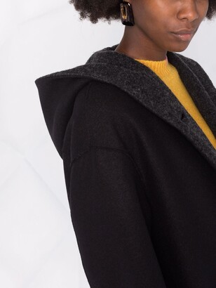 Harris Wharf London Single-Breasted Wool Hooded Coat