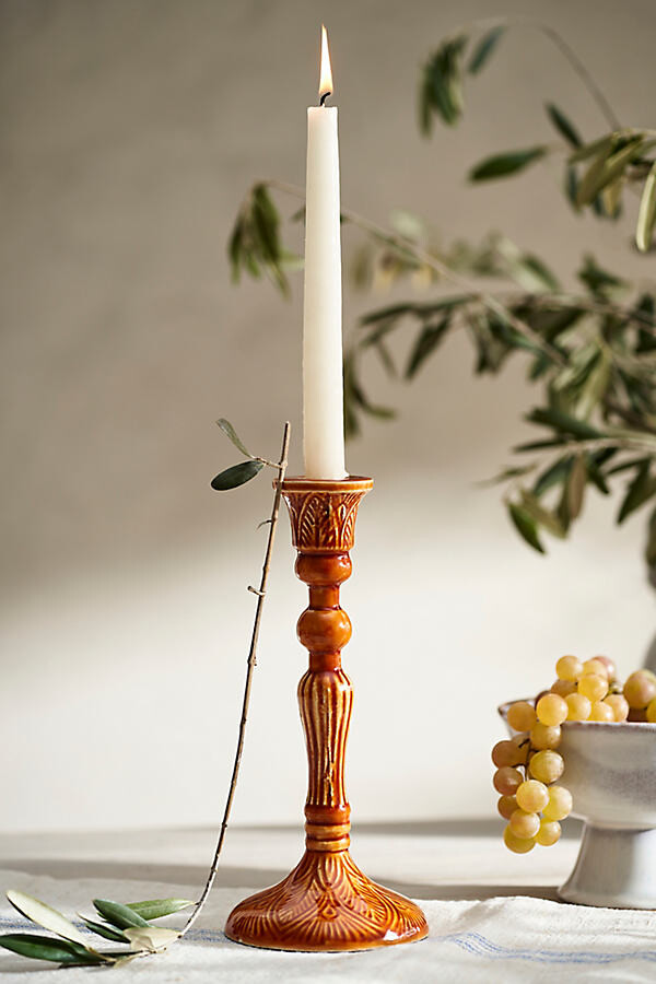terrain Textured Enamel Taper Holder, Medium