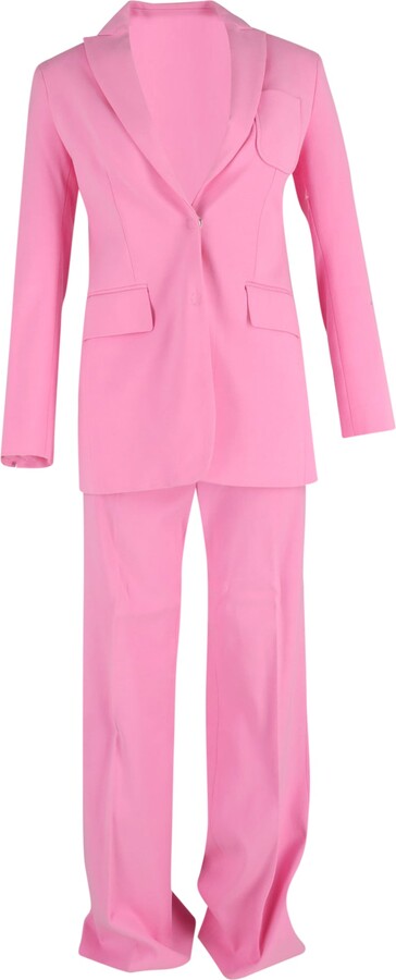 Joseph Single-Breasted Blazer and Trousers Set in Pink Wool