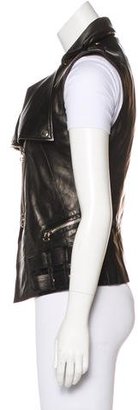 Balmain Leather Moto Vest
