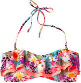 Thumbnail for your product : California Waves Tropical-Print Bandeau Bikini Top
