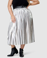 Thumbnail for your product : Sunday In The City - Women's Silver Leather skirts - Atomic Pleated Midi Skirt - Size One Size, 14 at The Iconic