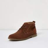 Thumbnail for your product : River Island Mens Tan brown suede desert boots