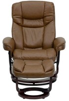 Thumbnail for your product : Latitude Run Winnols Manual Swivel Recliner with Ottoman Fabric: Black